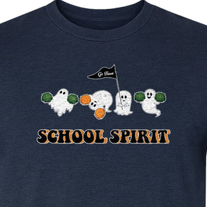 Halloween Ghost Cheerleader T-Shirt, School Spirit Graphic for Students, Teachers and Fall Events