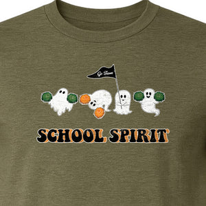 Halloween Ghost Cheerleader T-Shirt, School Spirit Graphic for Students, Teachers and Fall Events