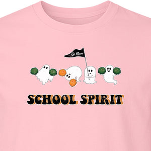 Halloween Ghost Cheerleader T-Shirt, School Spirit Graphic for Students, Teachers and Fall Events