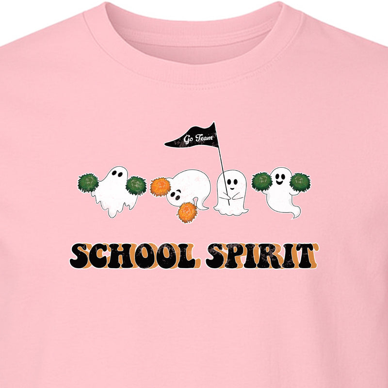 Halloween Ghost Cheerleader T-Shirt, School Spirit Graphic for Students, Teachers and Fall Events