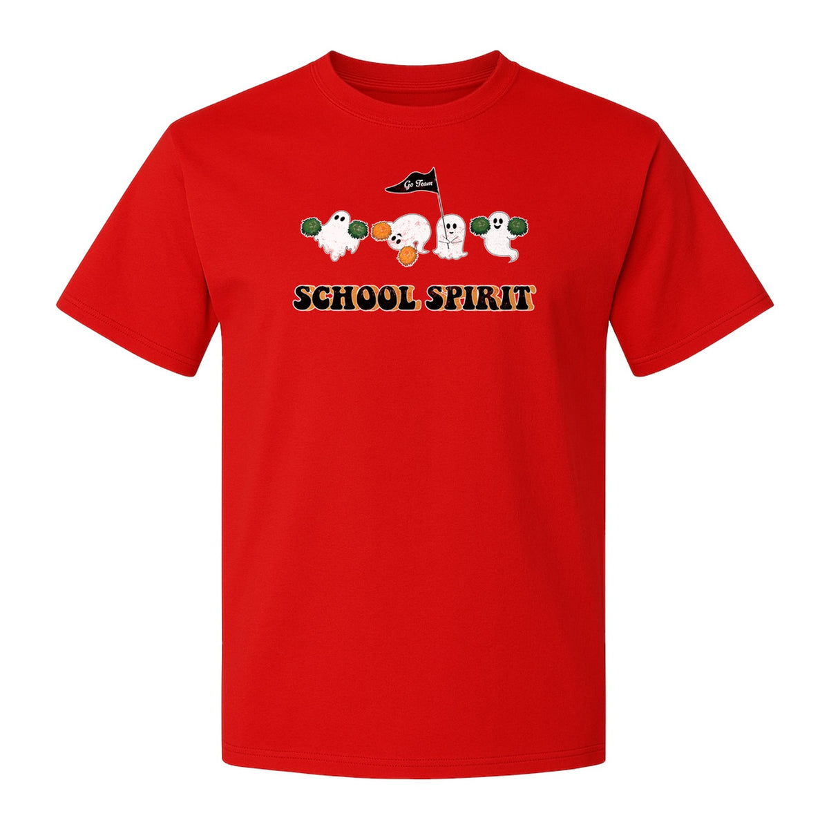 Halloween Ghost Cheerleader T-Shirt, School Spirit Graphic for Students, Teachers and Fall Events