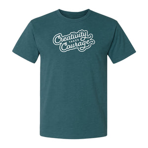Art Teacher T-Shirt, Creativity Takes Courage Script Design for Artists and Makers