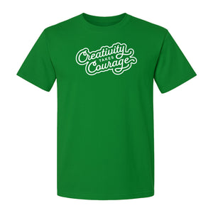 Art Teacher T-Shirt, Creativity Takes Courage Script Design for Artists and Makers