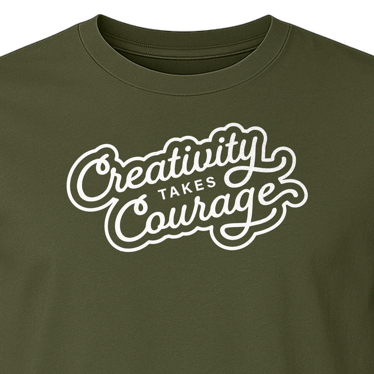 Art Teacher T-Shirt, Creativity Takes Courage Script Design for Artists and Makers