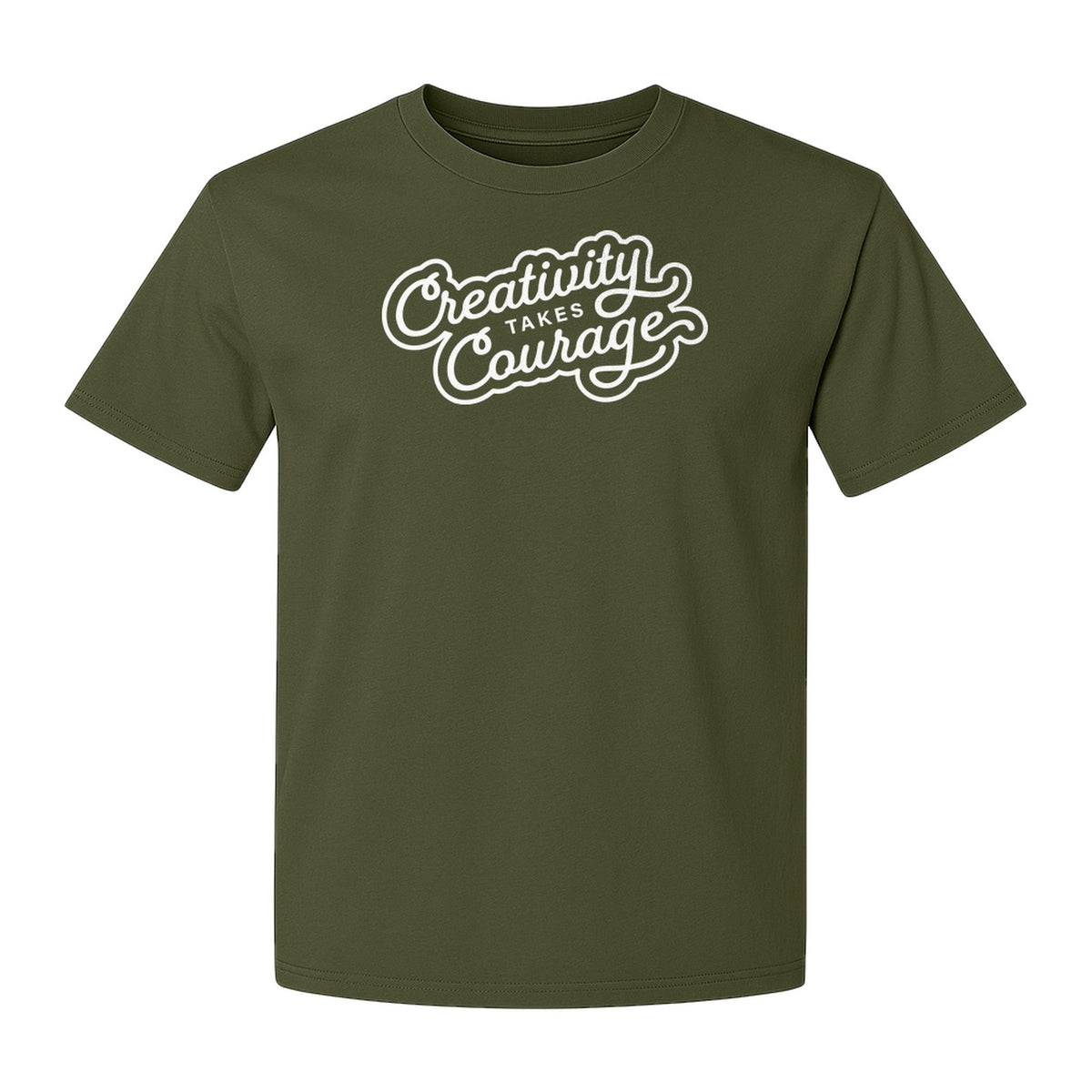 Art Teacher T-Shirt, Creativity Takes Courage Script Design for Artists and Makers