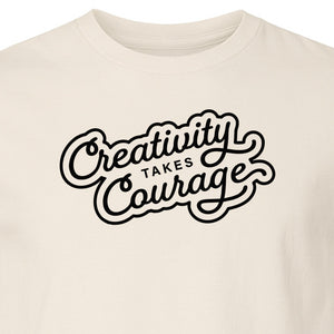 Art Teacher T-Shirt, Creativity Takes Courage Script Design for Artists and Makers