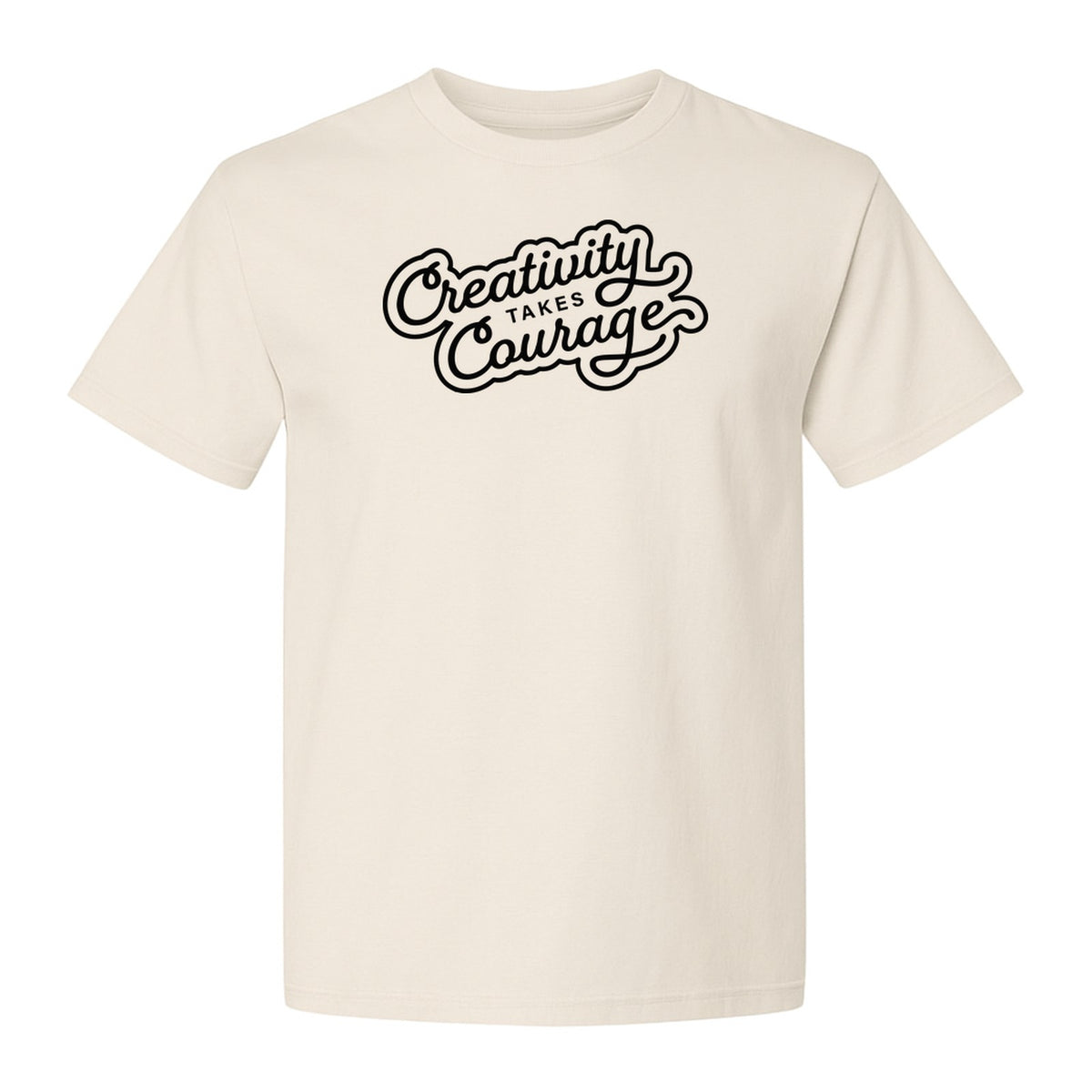 Art Teacher T-Shirt, Creativity Takes Courage Script Design for Artists and Makers