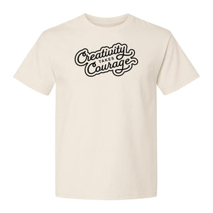 Art Teacher T-Shirt, Creativity Takes Courage Script Design for Artists and Makers