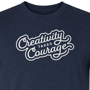 Art Teacher T-Shirt, Creativity Takes Courage Script Design for Artists and Makers