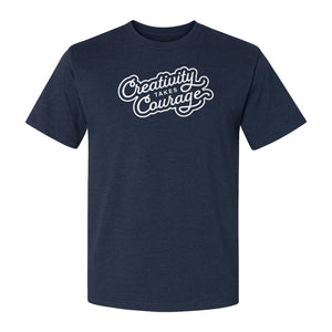 Art Teacher T-Shirt, Creativity Takes Courage Script Design for Artists and Makers