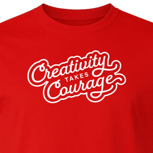 Art Teacher T-Shirt, Creativity Takes Courage Script Design for Artists and Makers