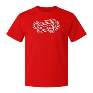 Art Teacher T-Shirt, Creativity Takes Courage Script Design for Artists and Makers