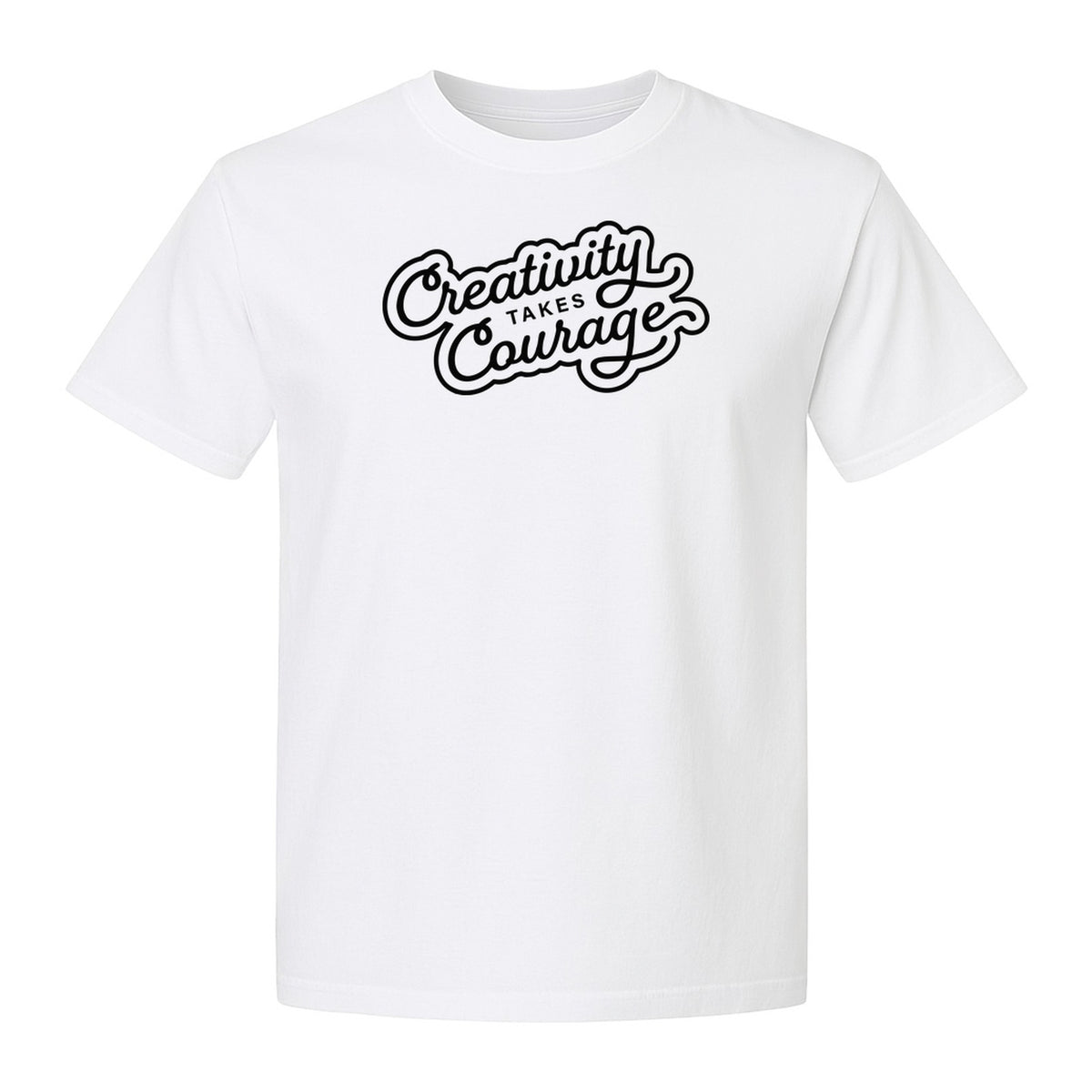 Art Teacher T-Shirt, Creativity Takes Courage Script Design for Artists and Makers