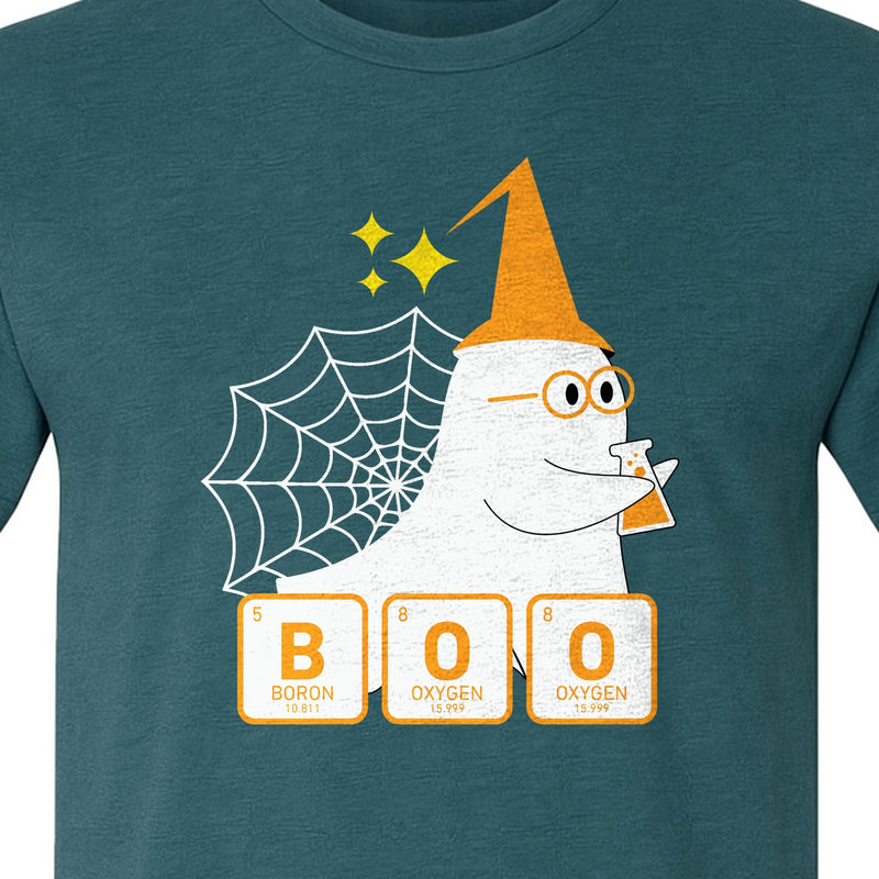 Halloween Science T-Shirt, Ghost With Periodic Table Boo Design for Chemistry Teachers and Lab Nerds