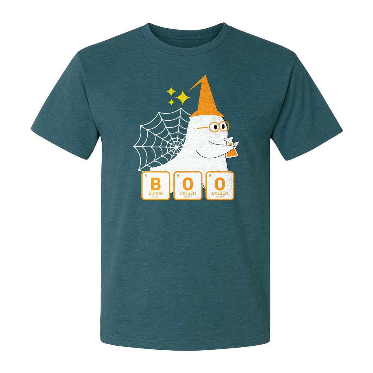 Halloween Science T-Shirt, Ghost With Periodic Table Boo Design for Chemistry Teachers and Lab Nerds