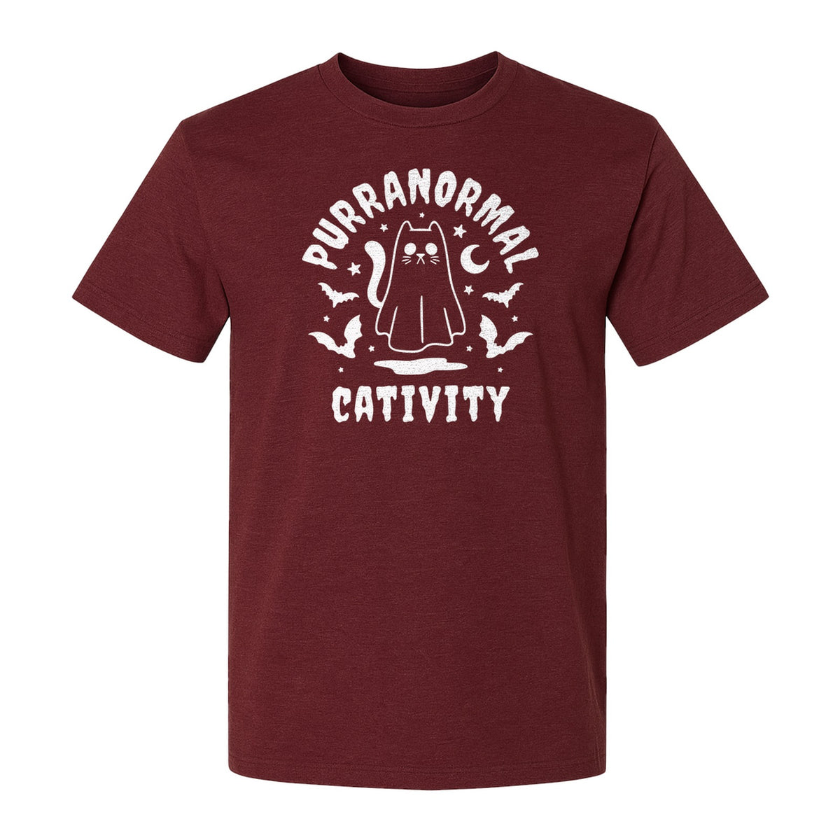 Purranormal Cativity T-Shirt, Ghost Kitty Halloween Graphic for Spooky Season and Feline Lovers