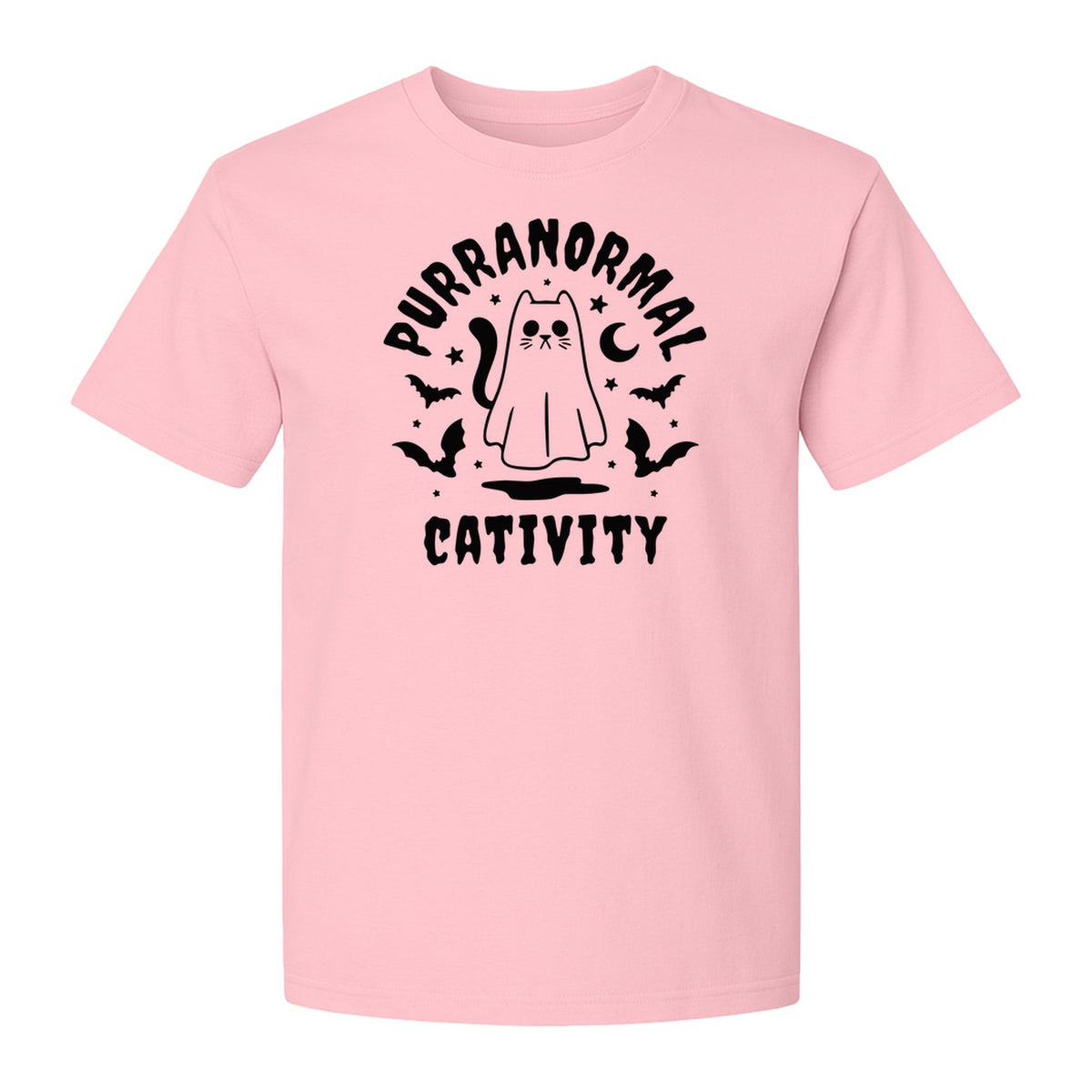 Purranormal Cativity T-Shirt, Ghost Kitty Halloween Graphic for Spooky Season and Feline Lovers