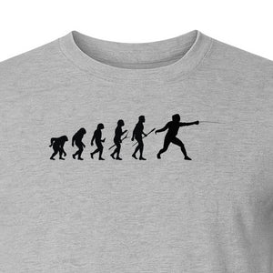 Fencing Evolution T-Shirt, Funny Foil Sport Silhouette Design for Fencers and Coaches