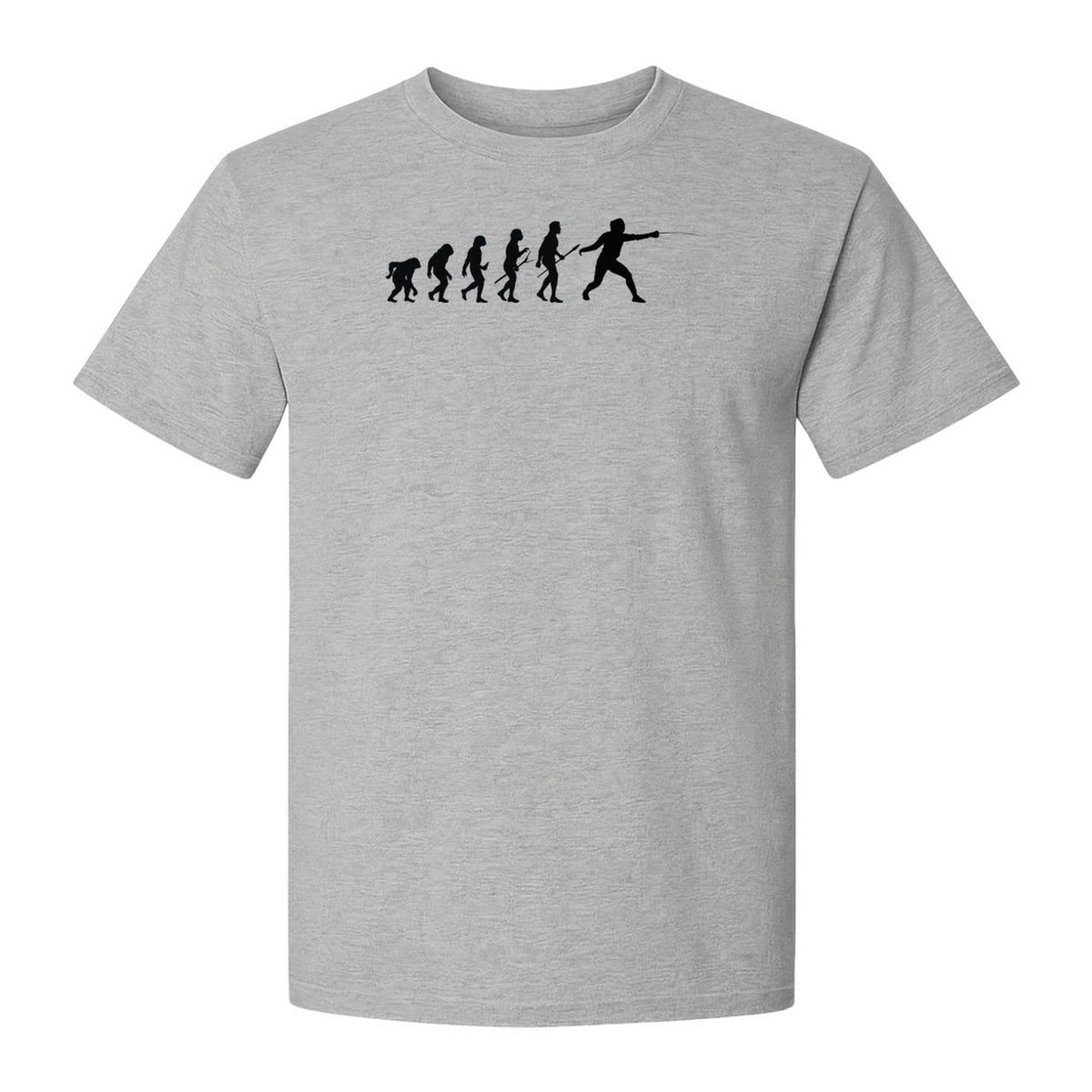 Fencing Evolution T-Shirt, Funny Foil Sport Silhouette Design for Fencers and Coaches