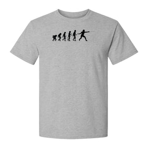 Fencing Evolution T-Shirt, Funny Foil Sport Silhouette Design for Fencers and Coaches