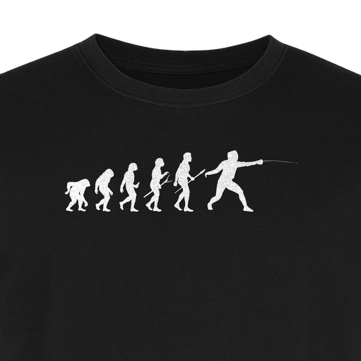 Fencing Evolution T-Shirt, Funny Foil Sport Silhouette Design for Fencers and Coaches