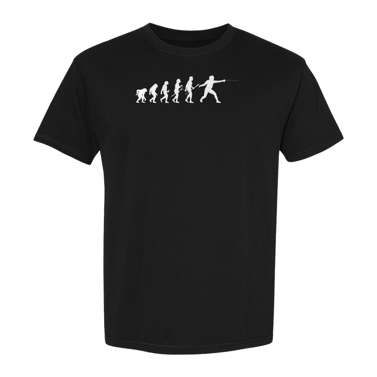Fencing Evolution T-Shirt, Funny Foil Sport Silhouette Design for Fencers and Coaches