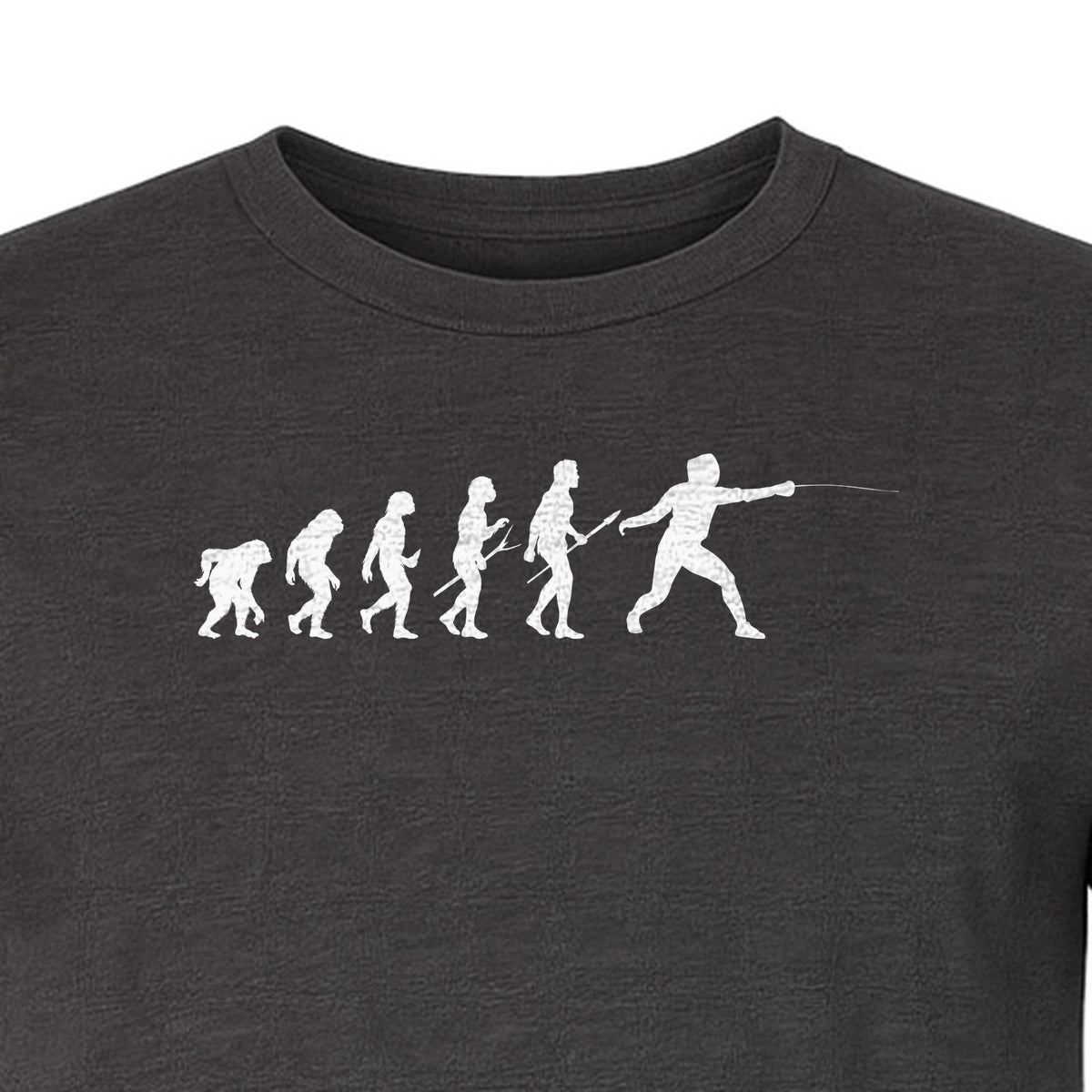 Fencing Evolution T-Shirt, Funny Foil Sport Silhouette Design for Fencers and Coaches