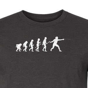 Fencing Evolution T-Shirt, Funny Foil Sport Silhouette Design for Fencers and Coaches