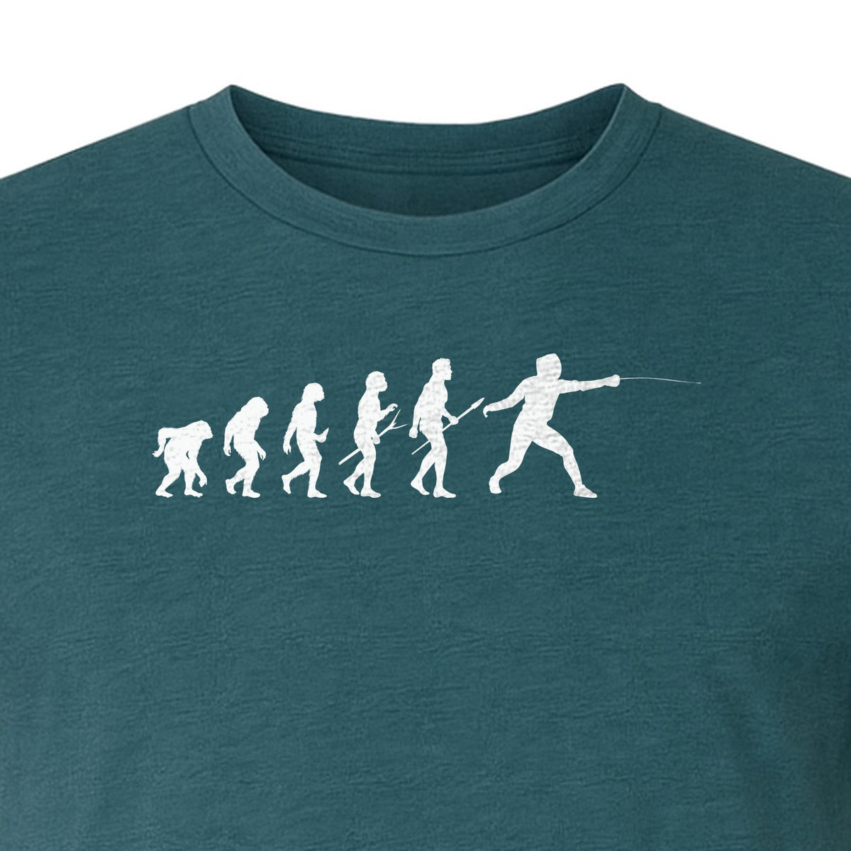 Fencing Evolution T-Shirt, Funny Foil Sport Silhouette Design for Fencers and Coaches