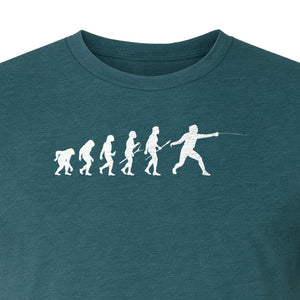 Fencing Evolution T-Shirt, Funny Foil Sport Silhouette Design for Fencers and Coaches