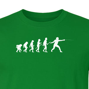 Fencing Evolution T-Shirt, Funny Foil Sport Silhouette Design for Fencers and Coaches