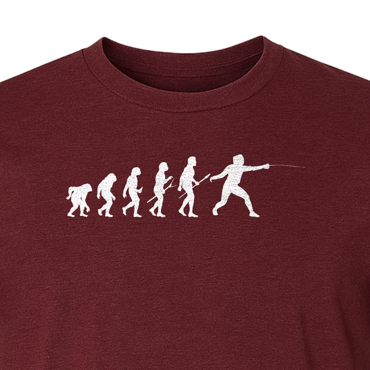 Fencing Evolution T-Shirt, Funny Foil Sport Silhouette Design for Fencers and Coaches