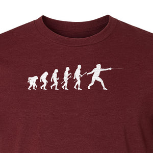 Fencing Evolution T-Shirt, Funny Foil Sport Silhouette Design for Fencers and Coaches