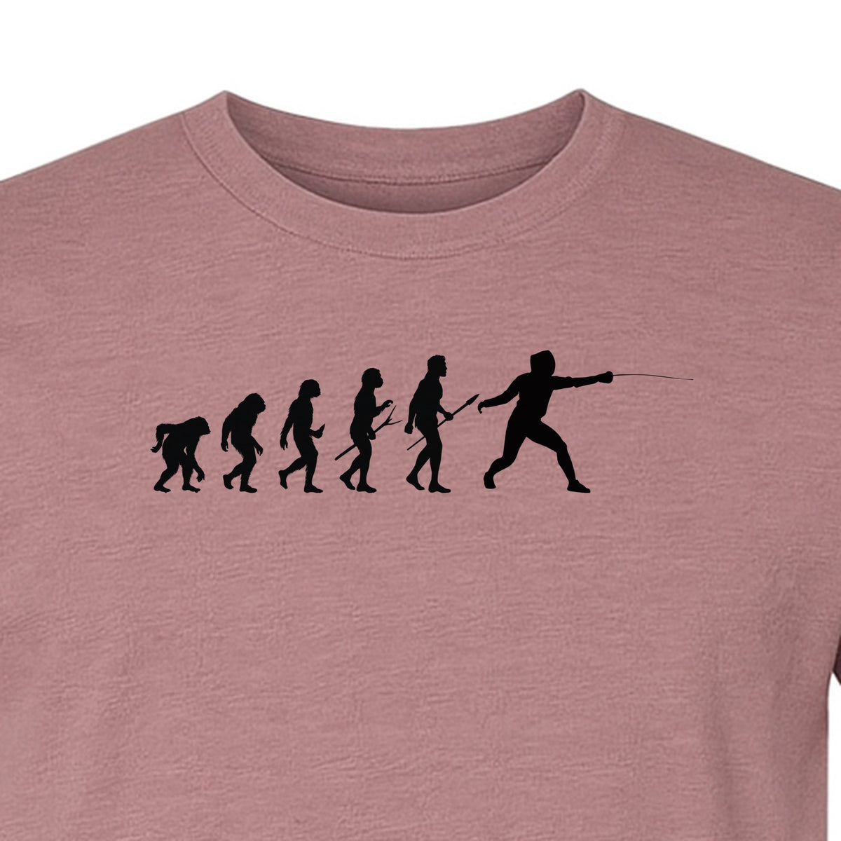 Fencing Evolution T-Shirt, Funny Foil Sport Silhouette Design for Fencers and Coaches