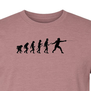 Fencing Evolution T-Shirt, Funny Foil Sport Silhouette Design for Fencers and Coaches