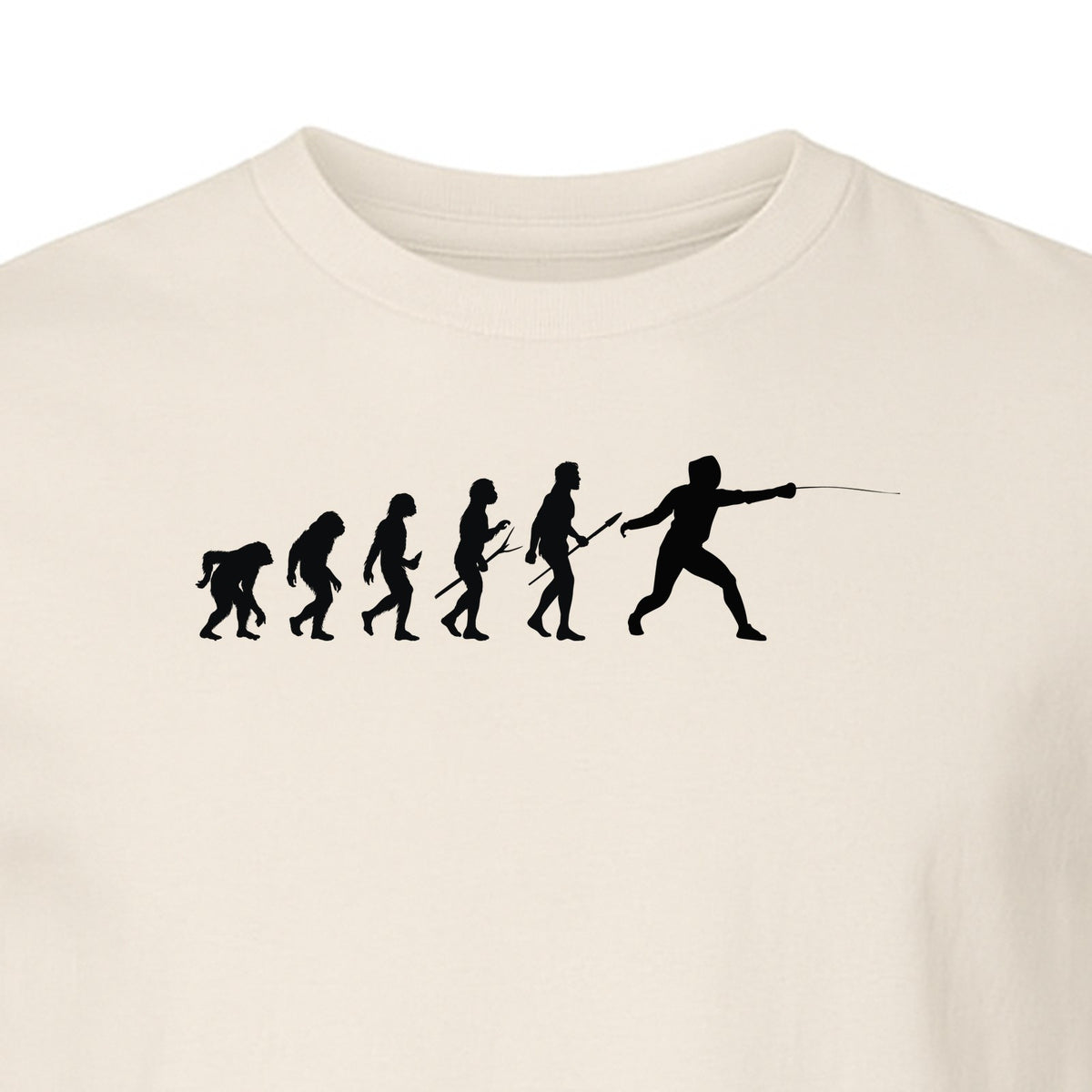 Fencing Evolution T-Shirt, Funny Foil Sport Silhouette Design for Fencers and Coaches