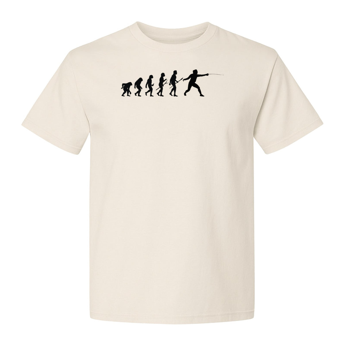 Fencing Evolution T-Shirt, Funny Foil Sport Silhouette Design for Fencers and Coaches