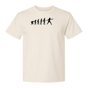 Fencing Evolution T-Shirt, Funny Foil Sport Silhouette Design for Fencers and Coaches
