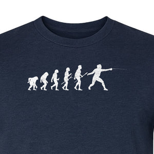 Fencing Evolution T-Shirt, Funny Foil Sport Silhouette Design for Fencers and Coaches