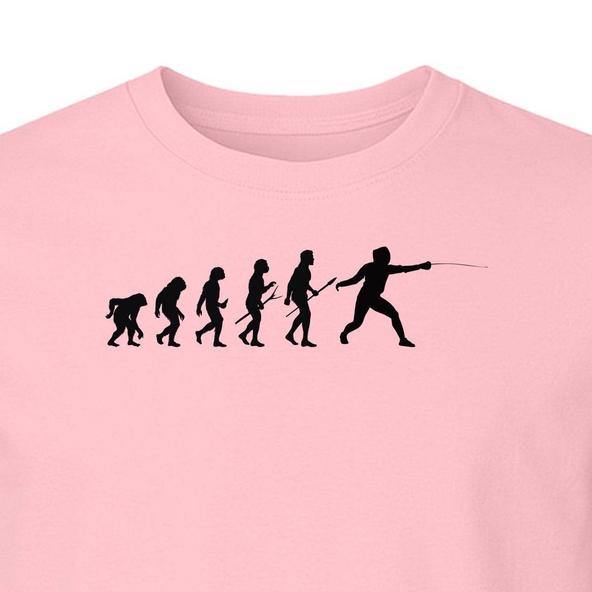 Fencing Evolution T-Shirt, Funny Foil Sport Silhouette Design for Fencers and Coaches