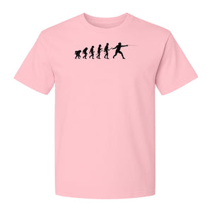 Fencing Evolution T-Shirt, Funny Foil Sport Silhouette Design for Fencers and Coaches