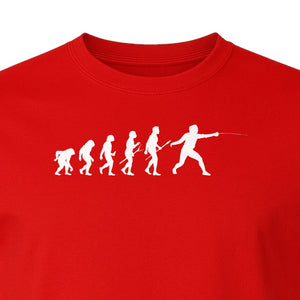 Fencing Evolution T-Shirt, Funny Foil Sport Silhouette Design for Fencers and Coaches