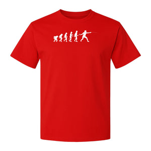 Fencing Evolution T-Shirt, Funny Foil Sport Silhouette Design for Fencers and Coaches