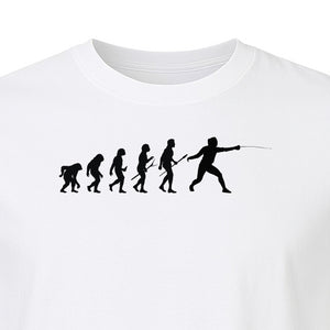 Fencing Evolution T-Shirt, Funny Foil Sport Silhouette Design for Fencers and Coaches