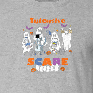 Nurse Halloween T-Shirt, Intensive Scare Unit Ghost Design for ICU Staff and Medical Gifts
