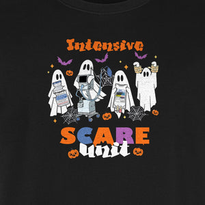 Nurse Halloween T-Shirt, Intensive Scare Unit Ghost Design for ICU Staff and Medical Gifts