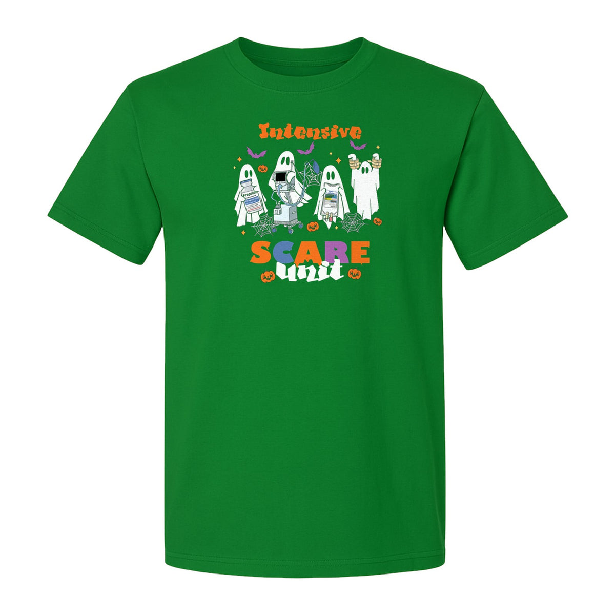 Nurse Halloween T-Shirt, Intensive Scare Unit Ghost Design for ICU Staff and Medical Gifts
