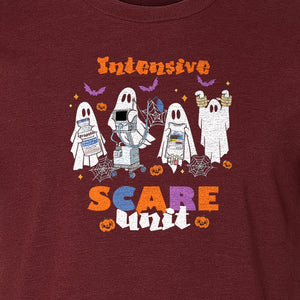 Nurse Halloween T-Shirt, Intensive Scare Unit Ghost Design for ICU Staff and Medical Gifts