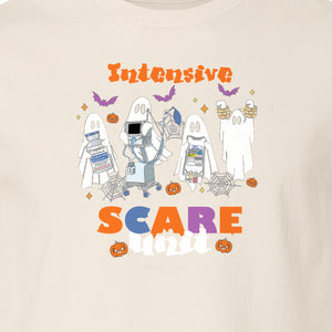 Nurse Halloween T-Shirt, Intensive Scare Unit Ghost Design for ICU Staff and Medical Gifts