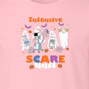 Nurse Halloween T-Shirt, Intensive Scare Unit Ghost Design for ICU Staff and Medical Gifts